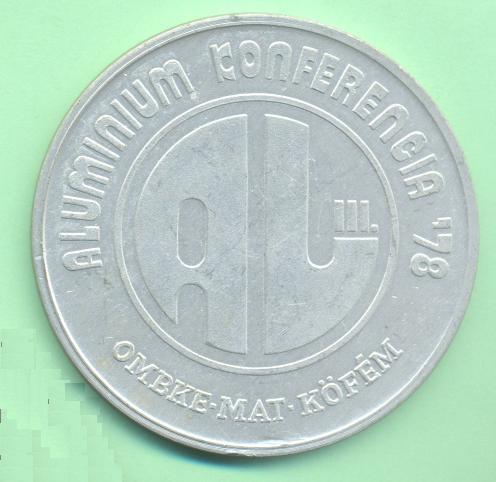 Alumínium Konferencia 1978 emlékplakett. Tovább a plakett bemutatásához...