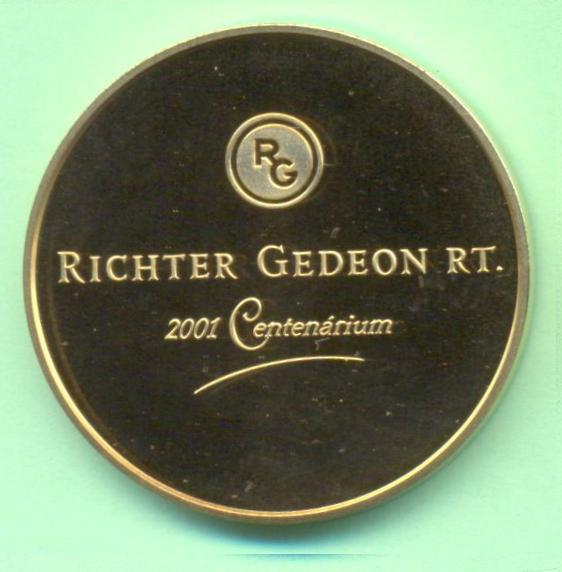 Richter Gedeon centenáriumi emlékérem. Tovább az érem bemutatásához...