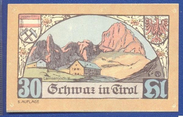 Schwaz am Tirol notgeld 
